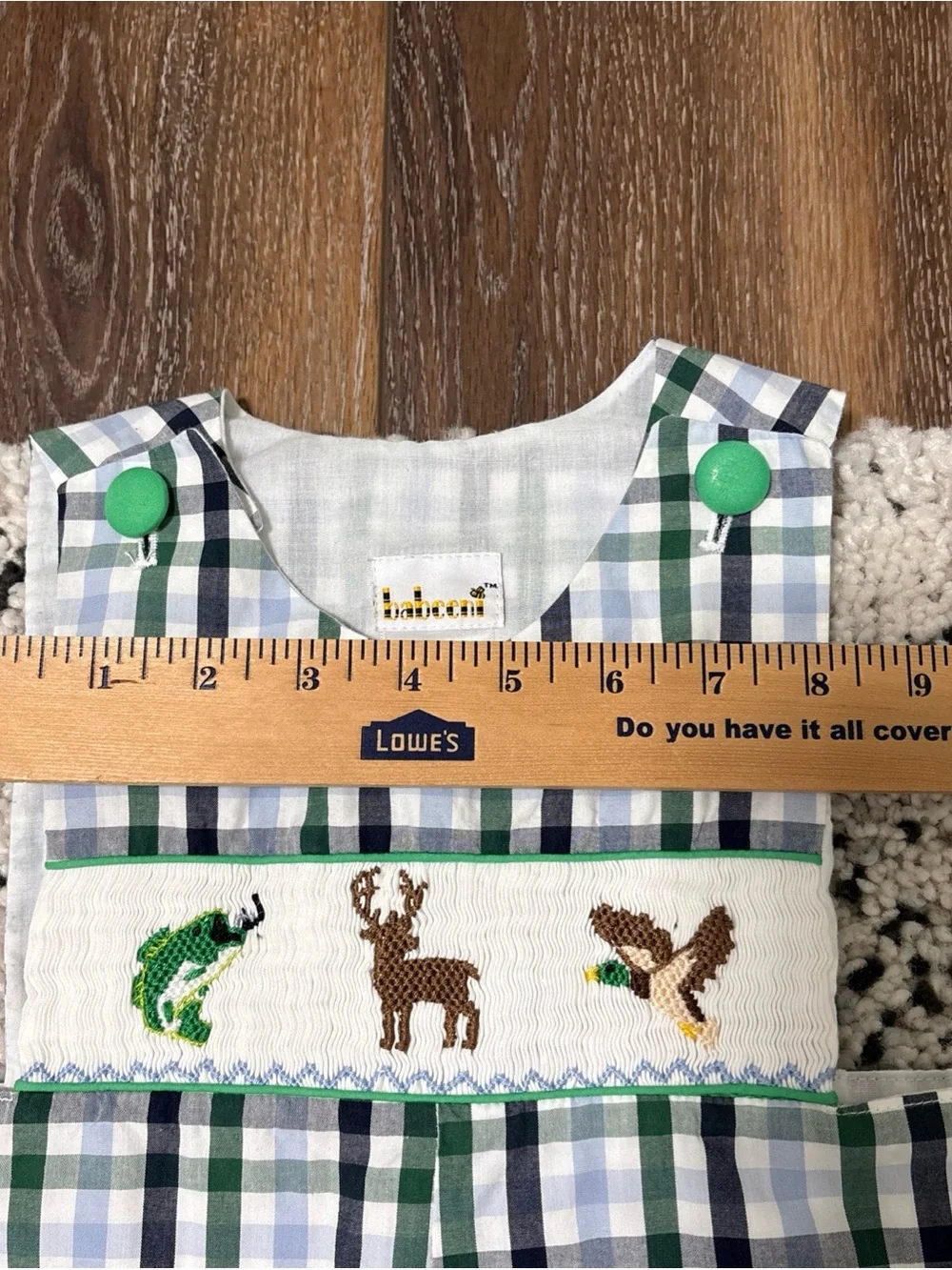 Boys Plaid Sleeveless Romper 100% Cotton Deer Size 2 Button smocked hunting Duck